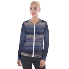 Twilight Serenade Print Velvet Zip Up Jacket by dflcprintsclothing