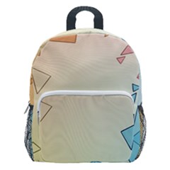 Background Pastel Geometric Lines Kids  Age 5-10 Lightweight School Backpack With Side Pockets by anzea