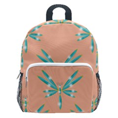 Turquoise Dragonfly Insect Paper Kids  Age 5-10 Lightweight School Backpack With Side Pockets by anzea