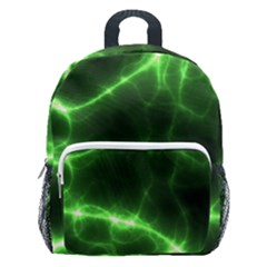 Lightning Electricity Pattern Green Kids  Age 5-10 Lightweight School Backpack With Side Pockets by anzea