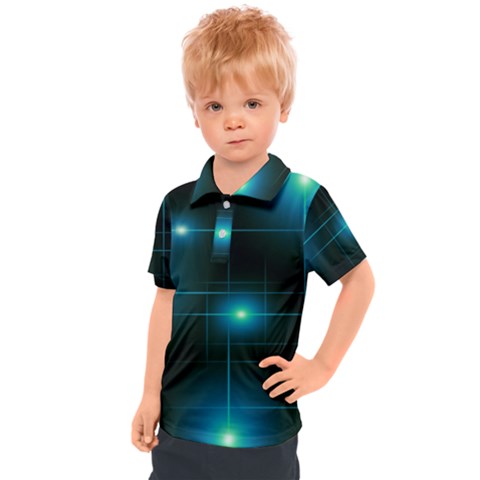 Light Shining Lighting Blue Night Kids  Polo T-shirt by anzea