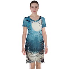 Christmas Frame Border Short Sleeve Nightdress by Apen