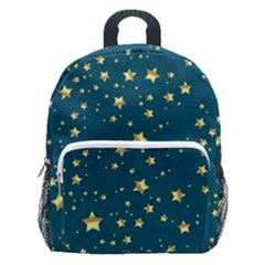 Star Golden Pattern Christmas Design White Gold Kids  Age 5-10 Lightweight School Backpack With Side Pockets by Apen