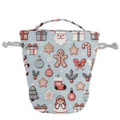 Christmas Cartoon Pattern Drawstring Bucket Bag by Apen
