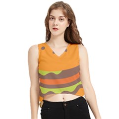 Hamburger V-neck Cropped Tank Top by anzea