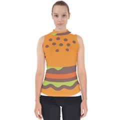 Hamburger Mock Neck Shell Top by anzea