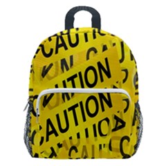 Caution Road Sign Cross Yellow Kids  Age 5-10 Lightweight School Backpack With Side Pockets by anzea