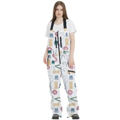 Pattern Seamless Texture Sewing Women s Front Zip Ski And Snowboard Bib Pants by Salmanaz77