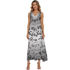 Math Formula V-neck Sleeveless Wide Leg Pants Overalls by Bedest
