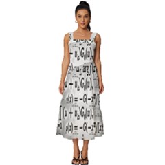 Math Formula Square Neckline Tiered Midi Dress by Bedest