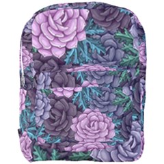 Purple Rose Retro Floral Flower Full Print Backpack by Bedest