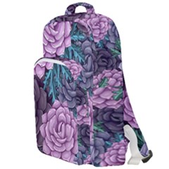 Purple Rose Retro Floral Flower Double Compartment Backpack by Bedest