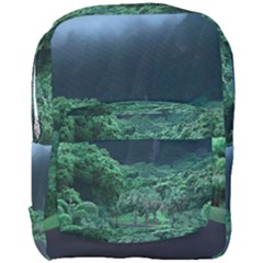 Jungle Road Hawaii Asphalt Mountains Green Full Print Backpack by Bedest