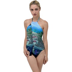 The Overworld Aurora Subnautica Go With The Flow One Piece Swimsuit by Bedest