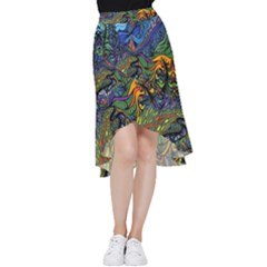 Psychedelic Digital Art Artwork Landscape Colorful Frill Hi Low Chiffon Skirt by Bedest