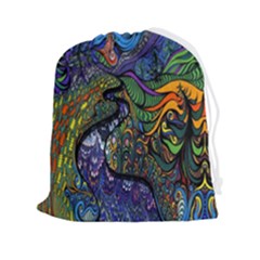Psychedelic Digital Art Artwork Landscape Colorful Drawstring Pouch (2xl) by Bedest