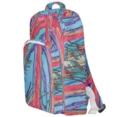 Artistic Psychedelic Hippie Peace Sign Trippy Double Compartment Backpack by Bedest