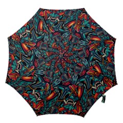Vintage Tattoos Colorful Seamless Pattern Hook Handle Umbrellas (medium) by Bedest