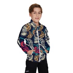 Vintage Art Tattoos Colorful Seamless Pattern Kids  Windbreaker by Bedest