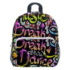 Graffiti Word Seamless Pattern Kids  Age 5-10 Lightweight School Backpack With Side Pockets by Bedest