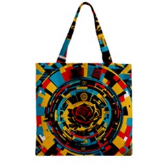 Therose Zipper Grocery Tote Bag by DaMorClothingCompany