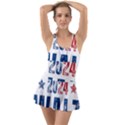 Kamala Harris 2024 Walz Ruffle Top Dress Swimsuit View1