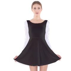 Elegnat Bw Print Long Sleeve Velvet Skater Dress by dflcprintsclothing