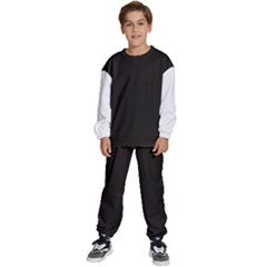Elegnat Bw Print Kids  Sweatshirt Set by dflcprintsclothing