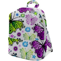 Butterflies, Abstract, Background, Colorful Zip Up Backpack by kyorashop23