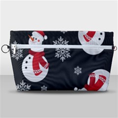 Christmas Texture, Retro Background With Snowmen Handbag Organizer by kyorashop23