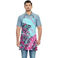 Colorful Splashes Grunge, Abstract Art Kitchen Apron by kyorashop23