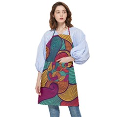 Swirly, Abstract, Multi Colored, Pattern, Pocket Apron by kyorashop23