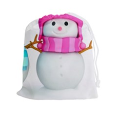 Two Snowmen, Drawstring Pouch (2xl) by kyorashop23