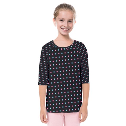 Pattern Dots Wallpaper Seamless Kids  Quarter Sleeve Raglan T-shirt by Salmanaz77
