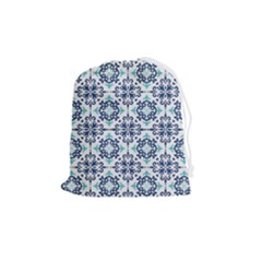 Tiles Abstract Pattern Texture Design Drawstring Pouch (medium) by Salmanaz77