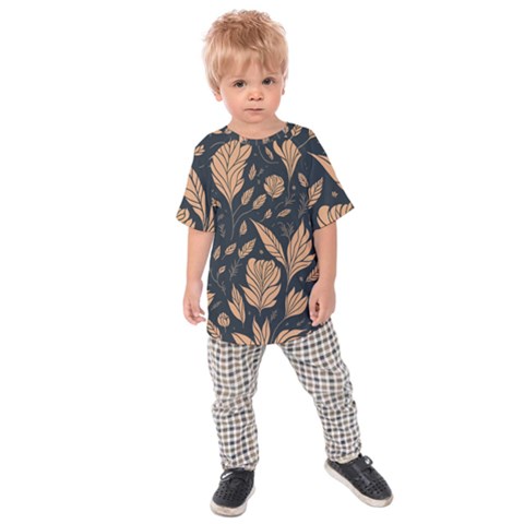Background Pattern Leaves Texture Kids  Raglan T-shirt by Salmanaz77
