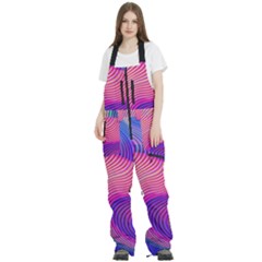 Swirl Twirl Design Pattern Purple Women s Front Zip Ski And Snowboard Bib Pants by Salmanaz77