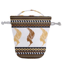 African Women Pattern Seamless Style Drawstring Bucket Bag by Bedest