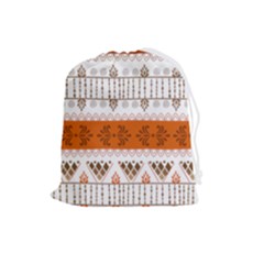 Ethnic Traditional Seamless Pattern Drawstring Pouch (large) by Bedest