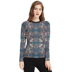 Ornate Baroque Floral Pattern Print Women s Long Sleeve Rash Guard by dflcprintsclothing