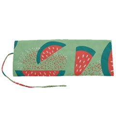 Watermelon Dots Summer Pattern Roll Up Canvas Pencil Holder (s) by Bedest