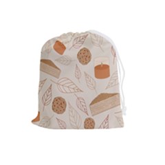 Leaves Cake Cookies Pattern Drawstring Pouch (large) by Bedest