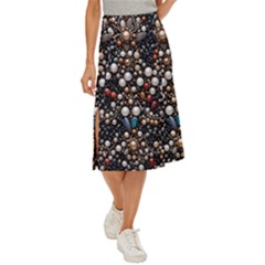 Pearls And Stones Midi Panel Skirt by dedoma