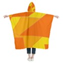 Pattern Abstract Triangle Simple Kids  Hooded Rain Ponchos View2