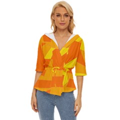 Pattern Abstract Triangle Simple Lightweight Drawstring Hooded Top by Bedest