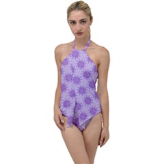 Purple Pattern Seamless Texture Mandala Go With The Flow One Piece Swimsuit by Bedest