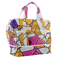 Architecture Glass Abstract Pattern Sports Shoulder Bag With Shoes Compartment by Bedest