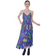 Grateful Dead Dancing Bears Pattern Tie Back Maxi Dress by Salmanaz77