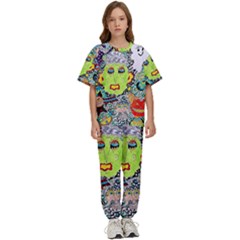 Supersonic Monster Mash Kids  T-shirt And Pants Sports Set by chellerayartisans