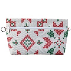 Christmas Texture, New Year, Red-green Christmas Ornament Texture Handbag Organizer by kyorashop23